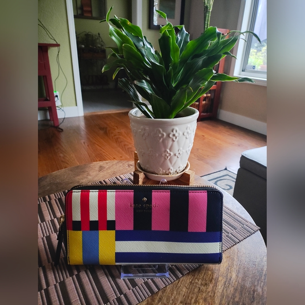 Kate Spade Colorful Striped Leather Wallet